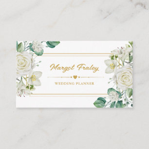 Roses & Greenery Wedding Planner Business Card