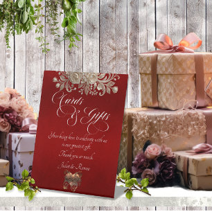 Roses & Heart Cards & Gifts - Red Pedestal Sign