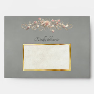 Roses & Heart Envelope - Sage