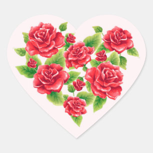 Roses Heart Sticker