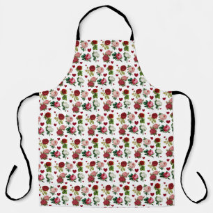 Roses Hearts Floral Valentines Day Kitchen Apron