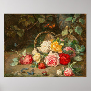 Roses in a Basket – Josef Neugebauer Poster