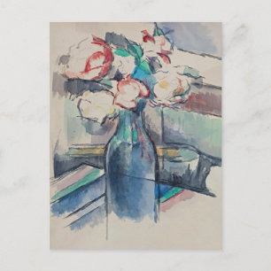 Roses in a Bottle by Paul Cezanne Holiday Postcard