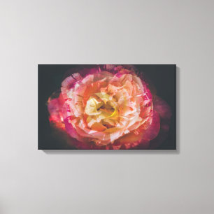 Roses in a double exposure image canvas print