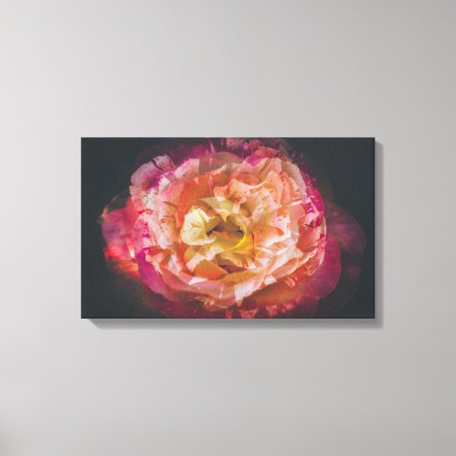 Roses in a double exposure image canvas print (Front)