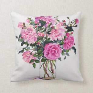 Roses in a Glass Jar Cushion