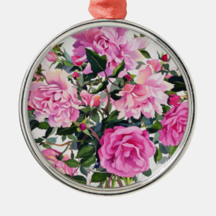 Roses in a Glass Jar Metal Tree Decoration