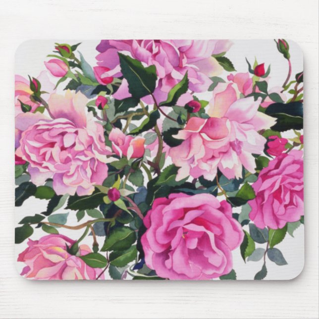 Roses in a Glass Jar Mouse Pad (Front)