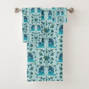 Roses In a Rough Patch Aqua Bath Towel Set