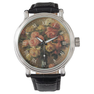 Roses in a Vase by Pierre Renoir, Vintage Fine Art Watch