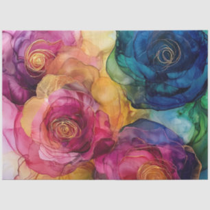 Roses in Alcohol Ink Series Design #28 Tissue Paper
