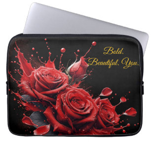 Roses in Bloom - Elegant Birthday Laptop Sleeve