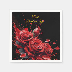 Roses in Bloom - Elegant Birthday Napkin