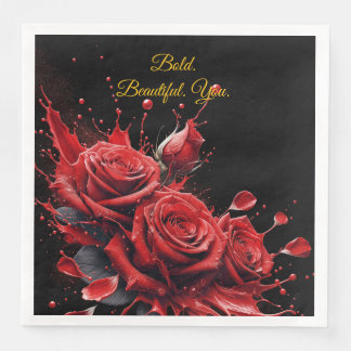 Roses in Bloom - Elegant Birthday Napkin
