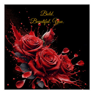 Roses in Bloom - Elegant Birthday Poster