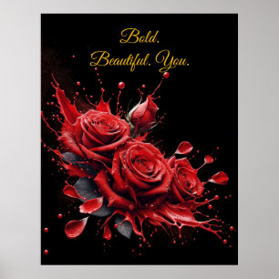 Roses in Bloom - Elegant Birthday Poster