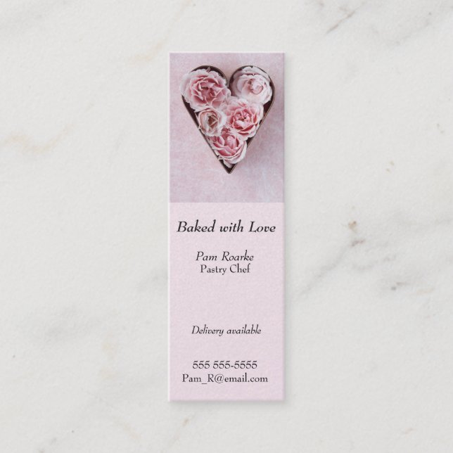 Roses in cookie cutter bakery mini business card (Front)
