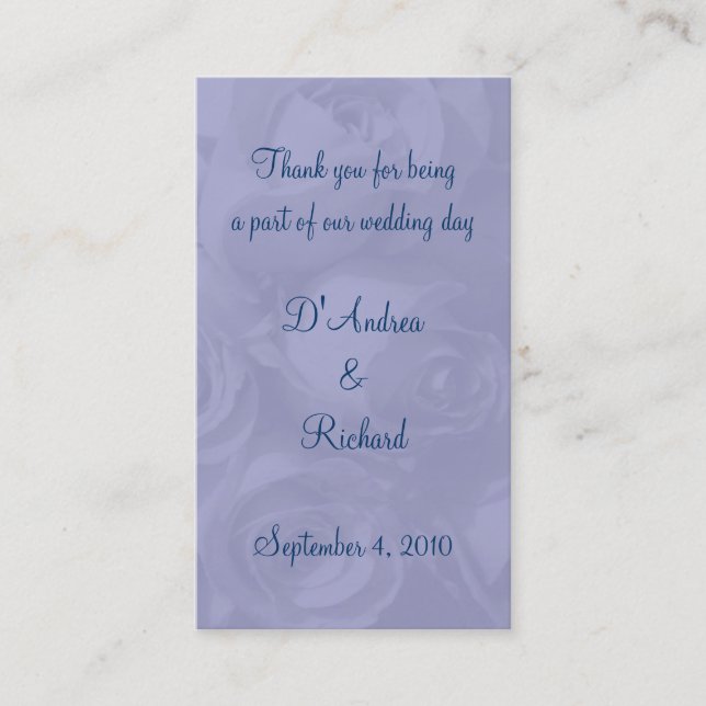 "Roses in Dusty Blue" - 'Bookmarks' Business Card (Front)