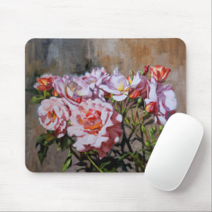 Roses in Pavlovsk – Elegant Oil Painting of Pink Mouse Pad