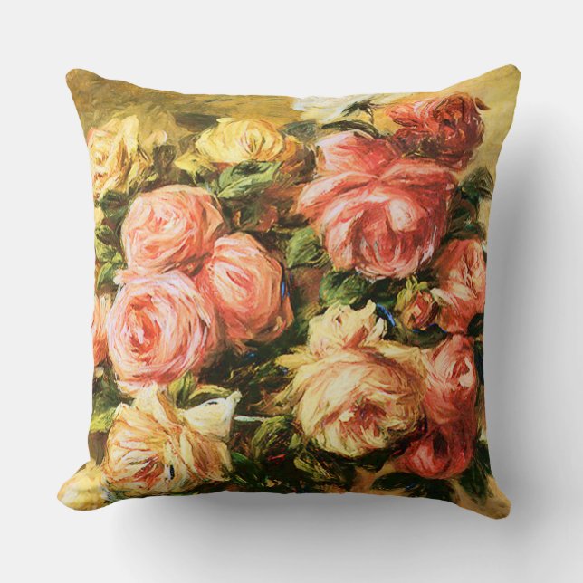 Roses in the Vase Renoir Fine Art Cushion (Front)