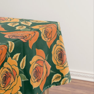 Roses In Various Shades Of Orange And Yellow  Tablecloth