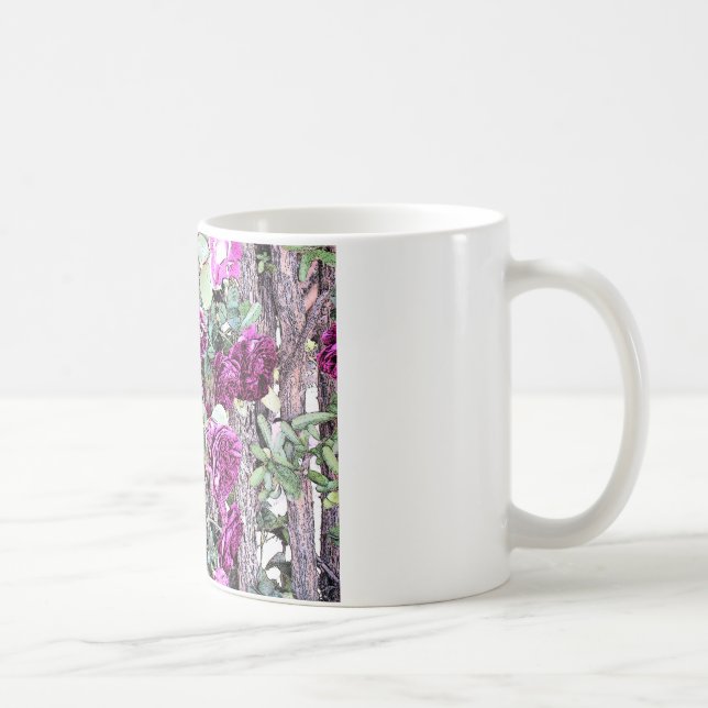 Roses Ink Outline Coffee Mug (Right)