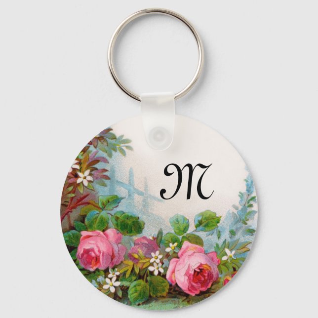 ROSES & JASMINES MONOGRAM KEY RING (Front)