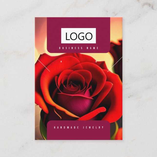 Roses Jewellery Earrings Necklace Display Card (Front)