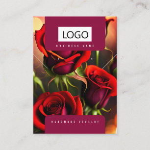 Roses Jewellery Earrings Necklace Display Card