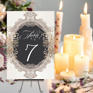 Roses & Lace - Cream Table Number