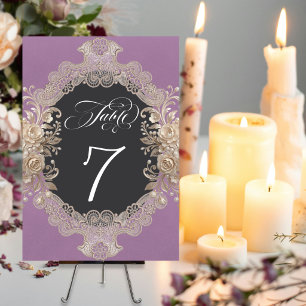 Roses & Lace - Lavender Table Number