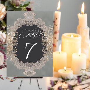 Roses & Lace - Sage Table Number