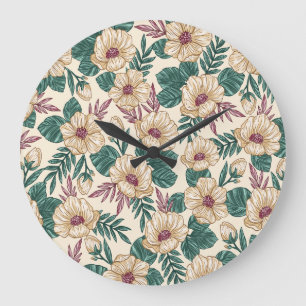 Roses Large Clock
