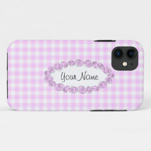 Roses Lilac Name checked iPhone case horizontal