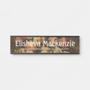 Roses LMFT Therapist Office Door Sign Name Plate