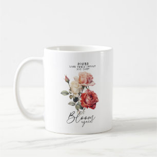 Roses Lose Their Petals Pink Custom Monogram Coffee Mug