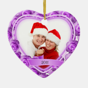 Roses/Love~ Photo Ceramic Tree Decoration