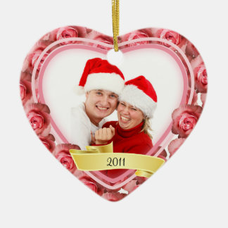Roses/Love~ Photo Ceramic Tree Decoration