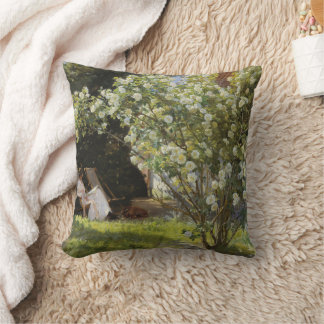 Roses. Marie Krøyer seated in the deckchair Cushion