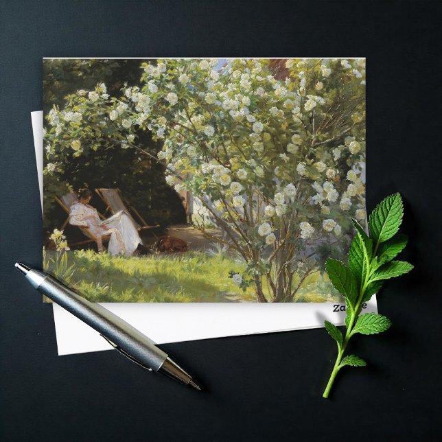 Roses. Marie Krøyer seated in the deckchair Postcard (Creator Uploaded)