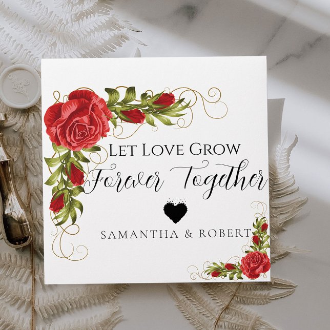 Roses Minimal Wedding Bridal Favour Seeds Envelope (Creator Uploaded)