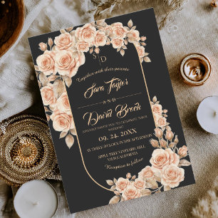 Roses Monogram⎮ Floral Wedding Invitation