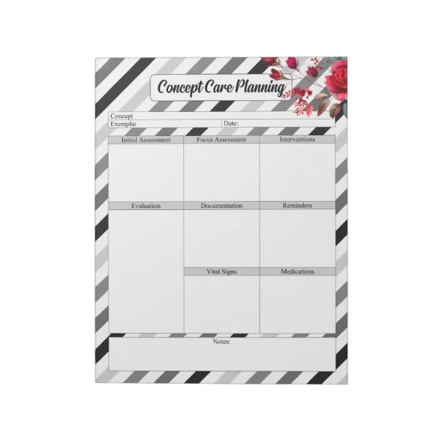 Roses n Stripes _ Concept Care Planning Notepad (Rotated)
