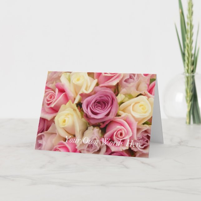 Roses Note Cards Template (Front)