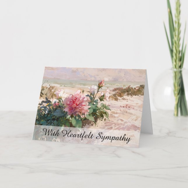 *~* Roses Ocean Sea TV2  Sympathy Love Light Card (Front)