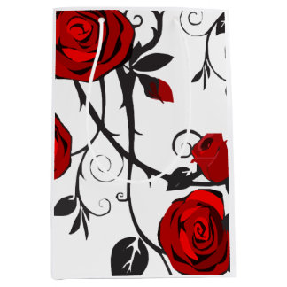 roses of black and red medium gift bag