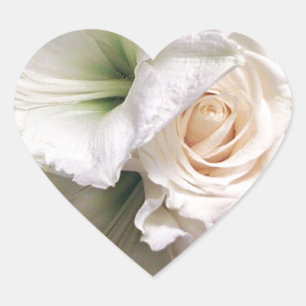 Roses of Love Lilies of Life_ Heart Sticker