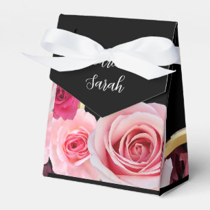 Roses on Black Wedding Favour  Favour Box
