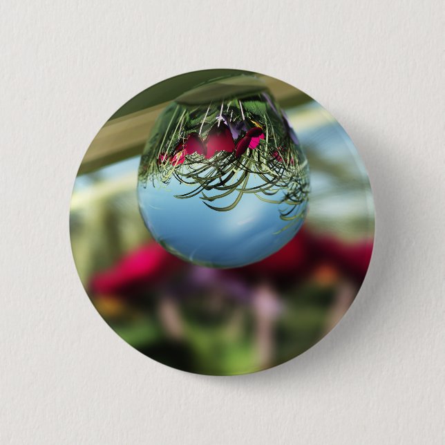 Roses on Raindrops Button (Front)