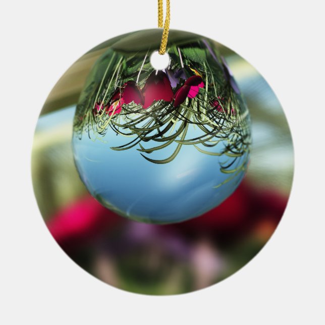 Roses on Raindrops Ornament (Front)